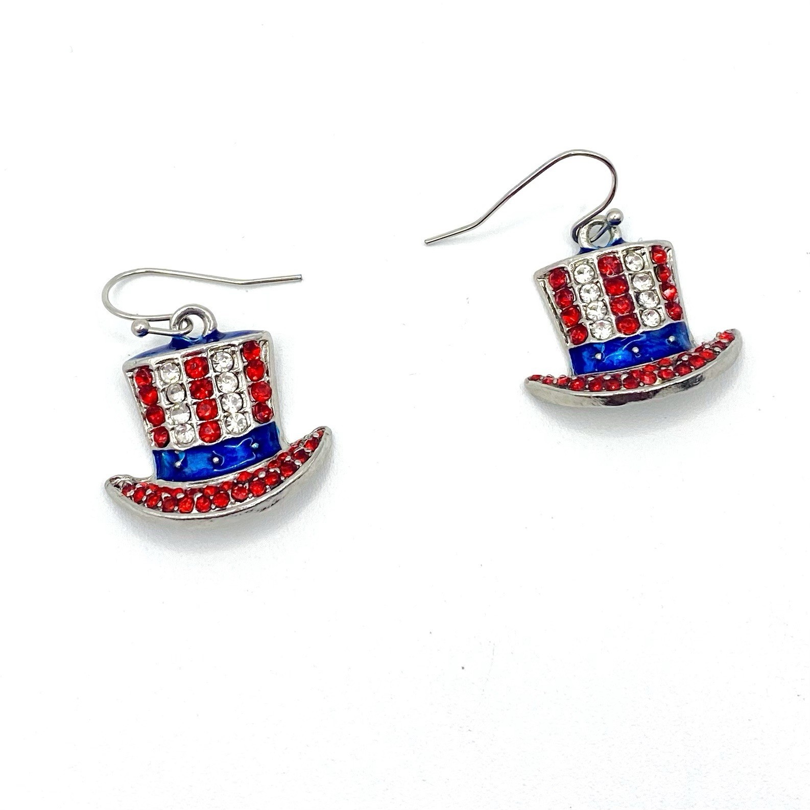 Vintage 4th July Patriotic Rhinestone Jewelry Lot Independence American Flag USA