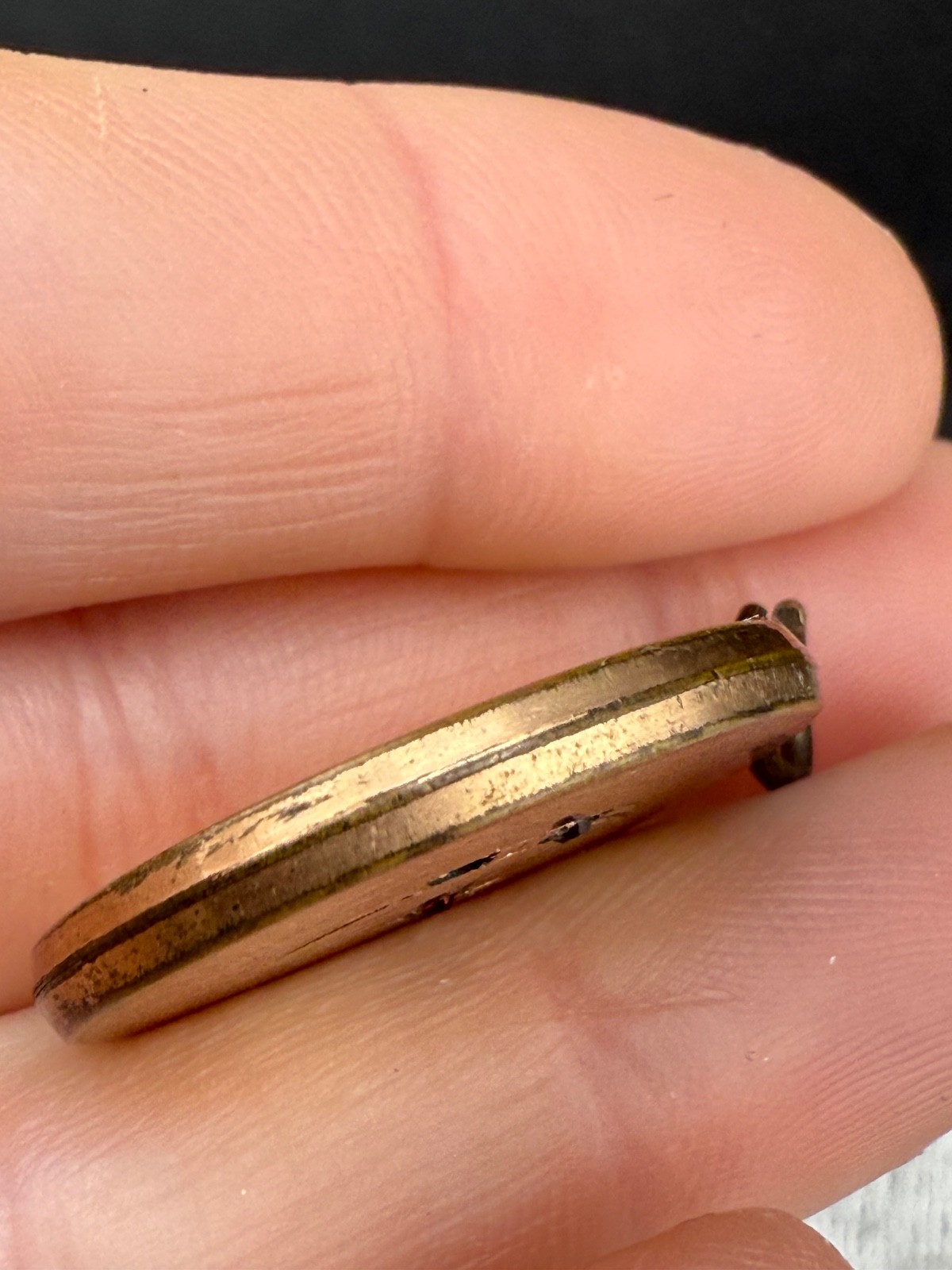 Vintage Gold Filled Pendant Charm Paste Stones Half Moon Celestial