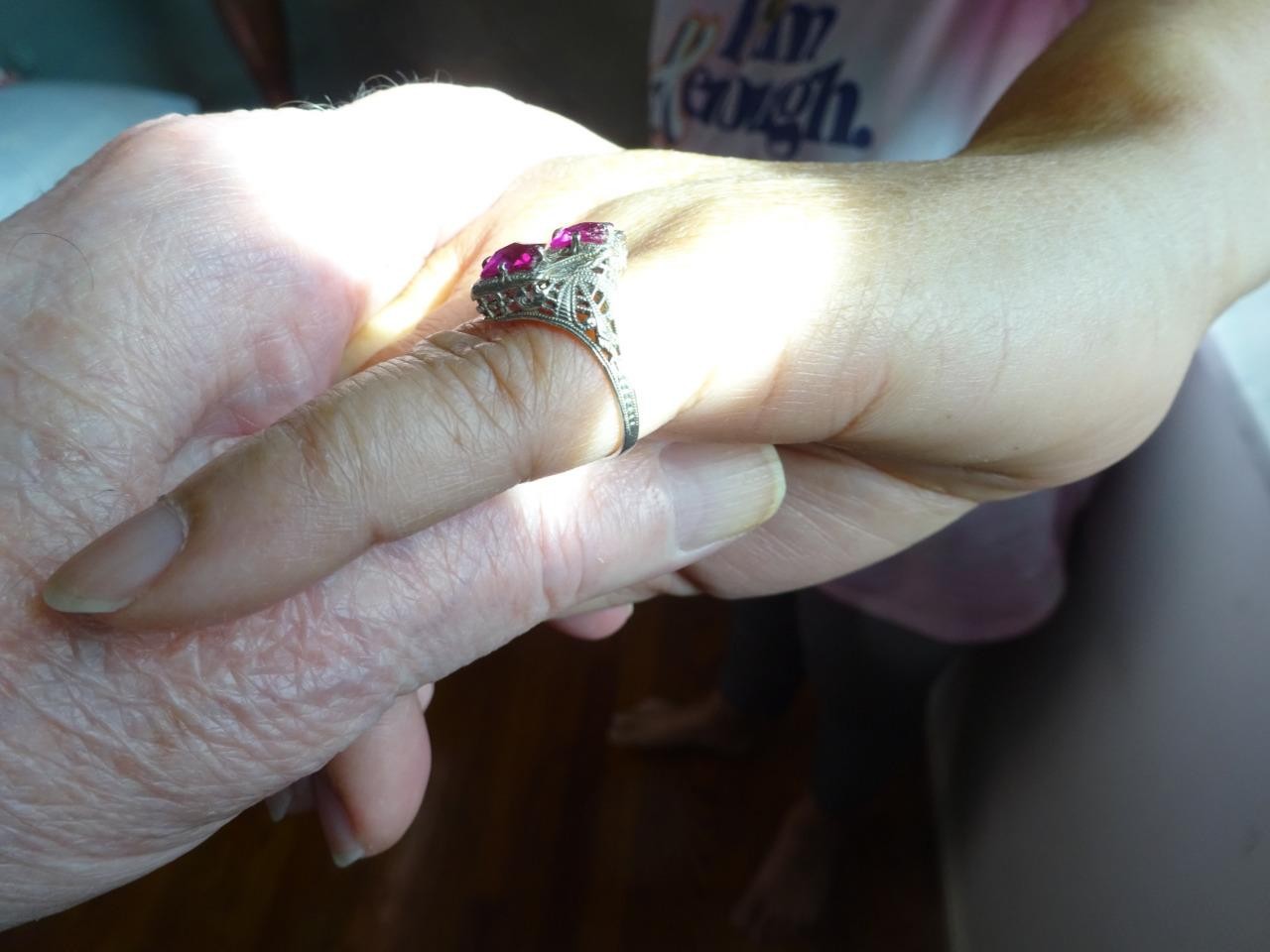 TITANIC C1900 10k Gold Gemstone Filigree Ring RARE Maltese Cross OSTBY BARTON