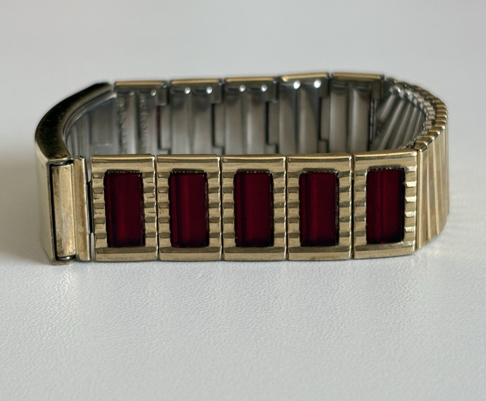 Spiedel 10k Gold Filled ID Hidden Secret Photo Bracelet 1950s MCM Expandable VTG