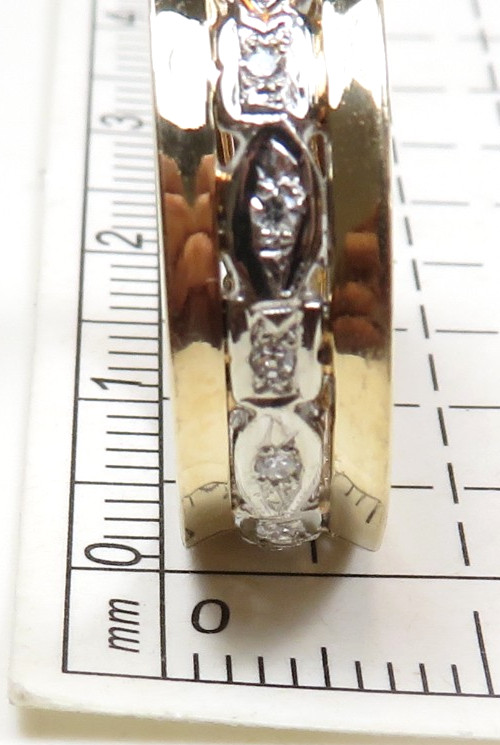 Antique Deco 1920’s 14K Two Tone Eternity Wedding Band Size 8.5 UK-Q1/2 EGL USA