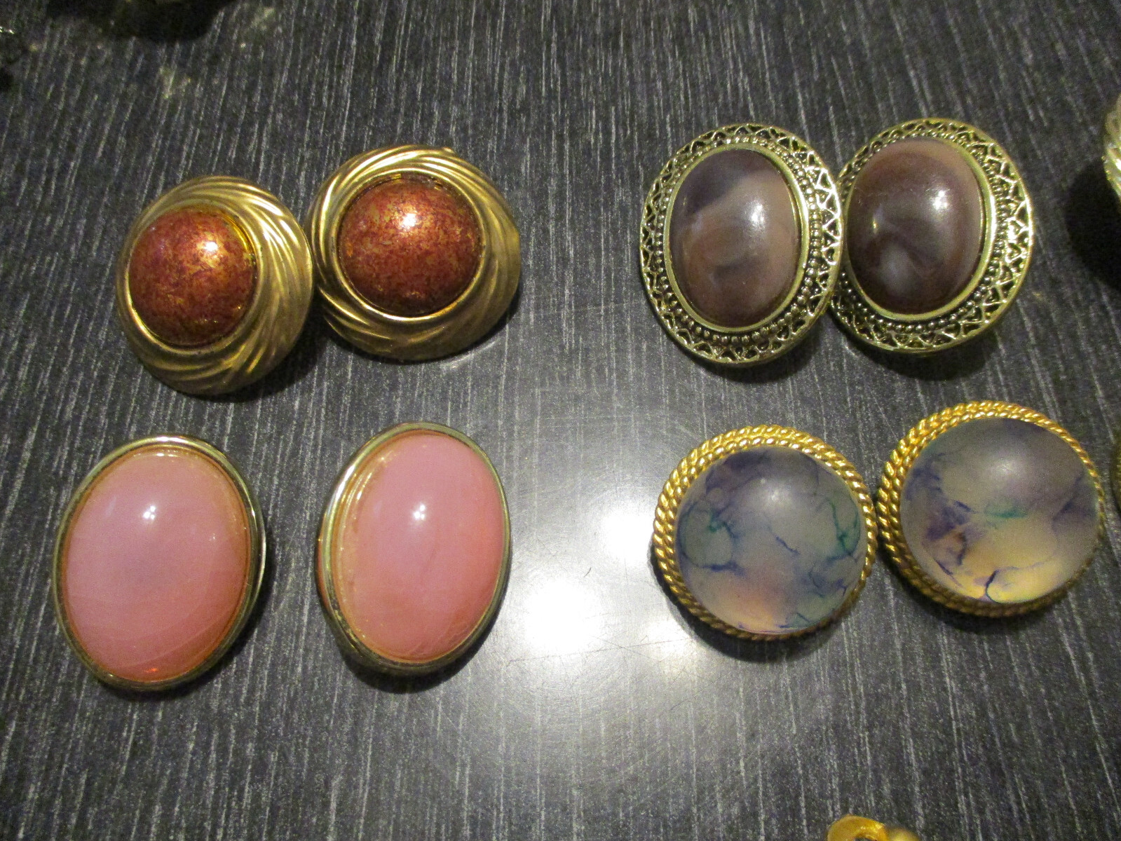 12 Vintage 80’s 90’s Clip On Earrings Pairs Assorted Styles & Sizes Lot # 32