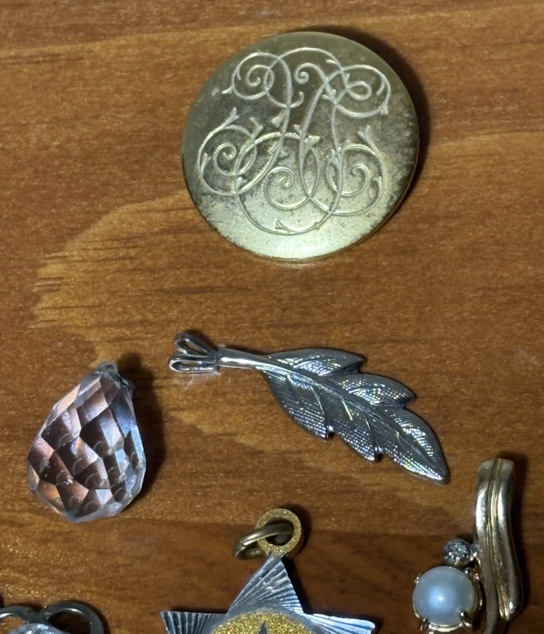 Vintage Mixed Pendant Charm Locket Lot 9 Pc Heart Locket Sand Dollar Star