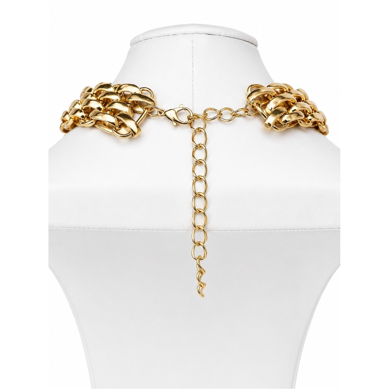 Vintage-Inspired Multi-Strand Gold Tone Chain Bold Runway Heavyweight Statement