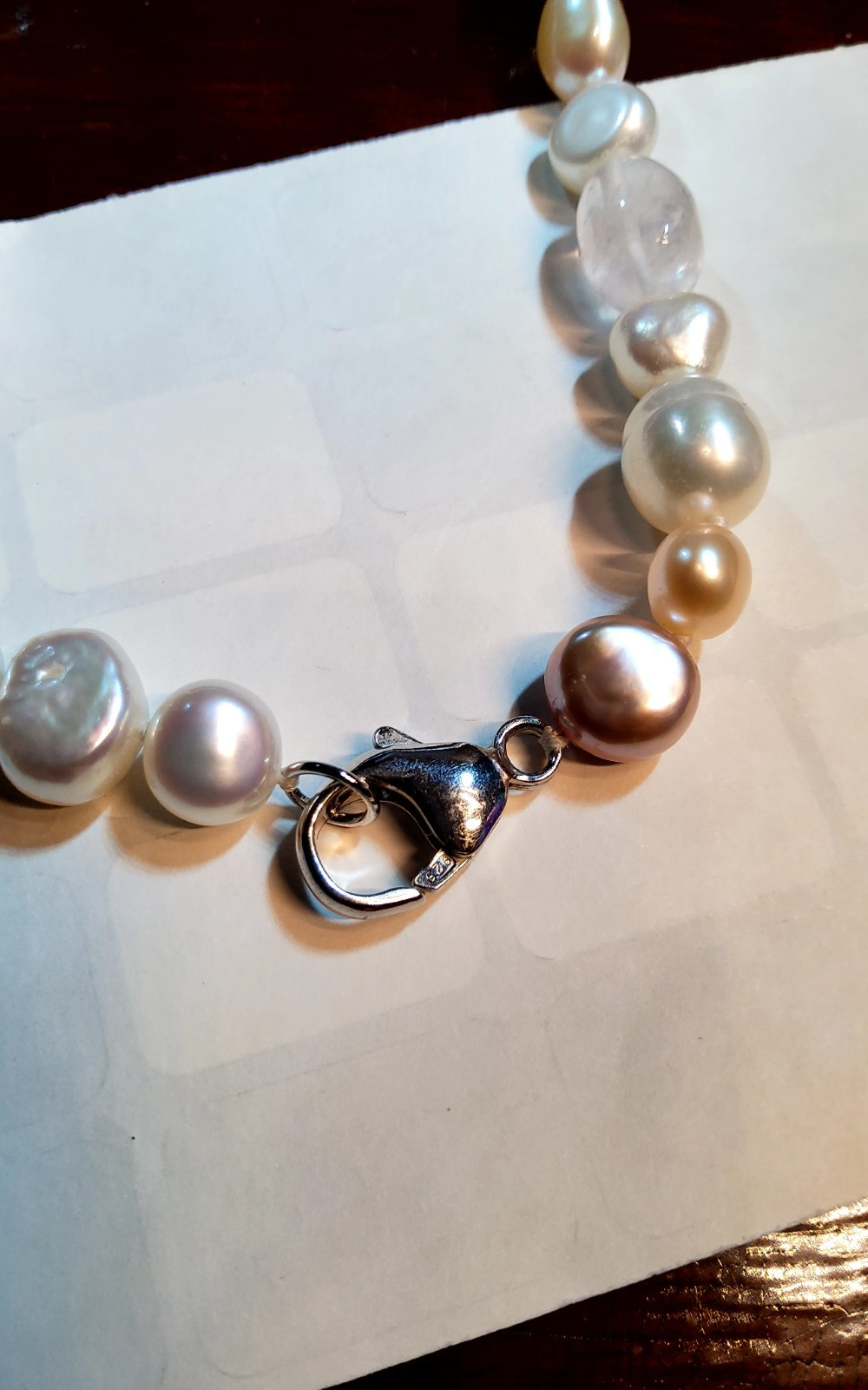 Vtg Honra Cultured Pastel Pearls And A Mixture Of Other Gemstones 925 40″