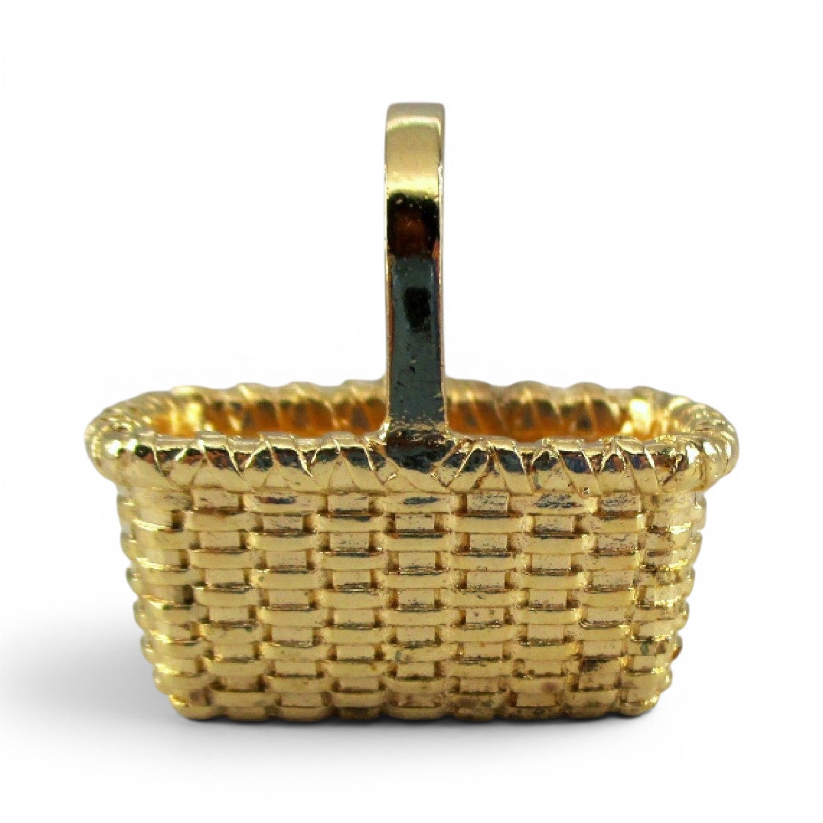 Gold Vermeil over Sterling Silver Gathering Basket Pendant Brown County BCB