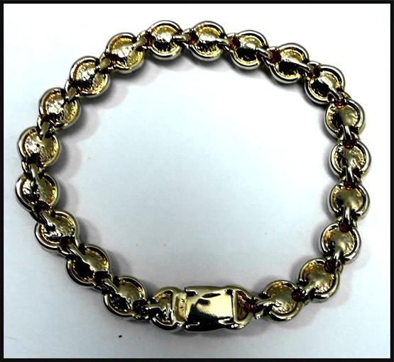 Vintage Gold Plated Bezel Set Crystals Multi Color Crystal 7 1/8″ Bracelet