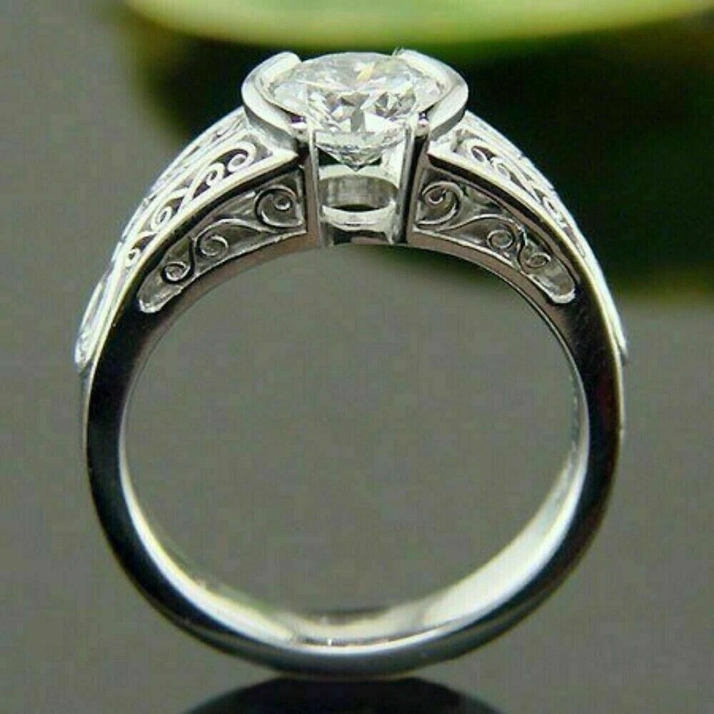 2.85Ct Art Deco Style Lab Created Diamond Wedding Anniversary Ring In 925 Silver