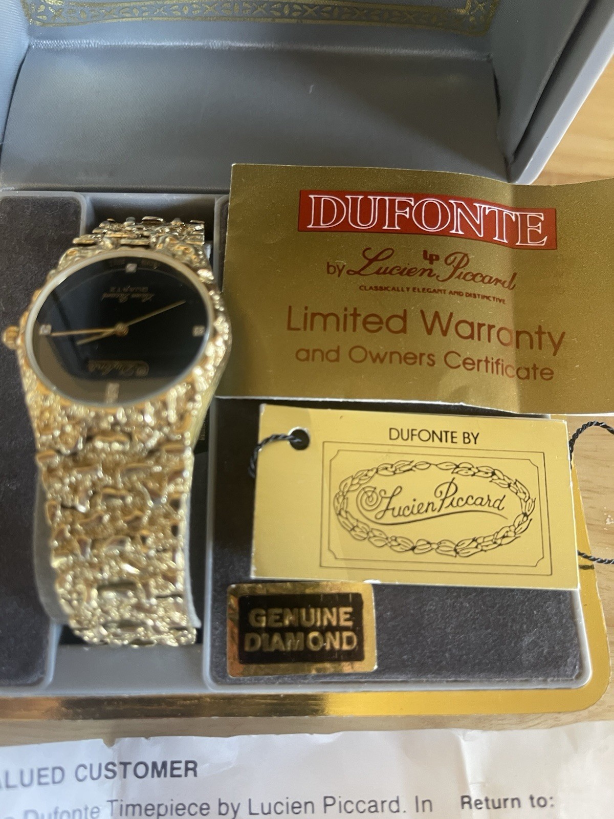 Lucien Picard Dufonte Vintage Art Deco Quartz Wristwatch