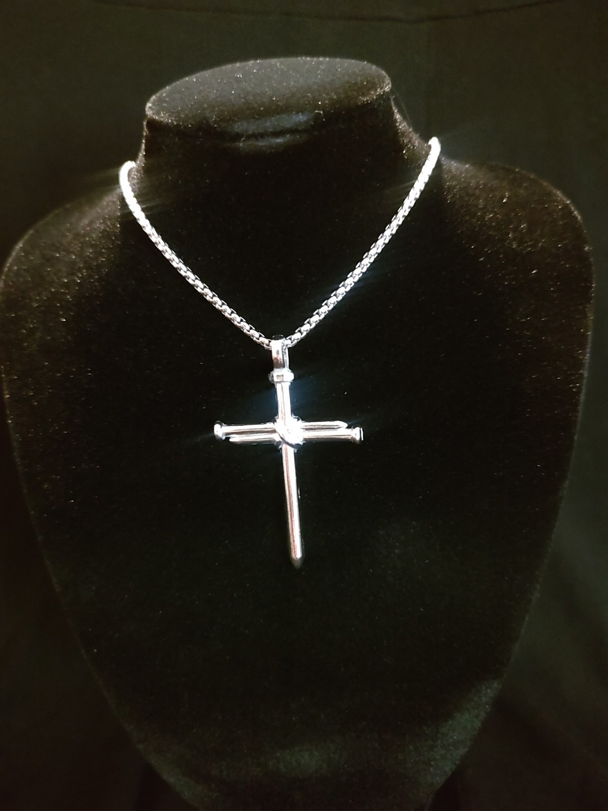 Spike Cross Necklace, Bohemian Style Durable Alloy Chain , Silver In Color