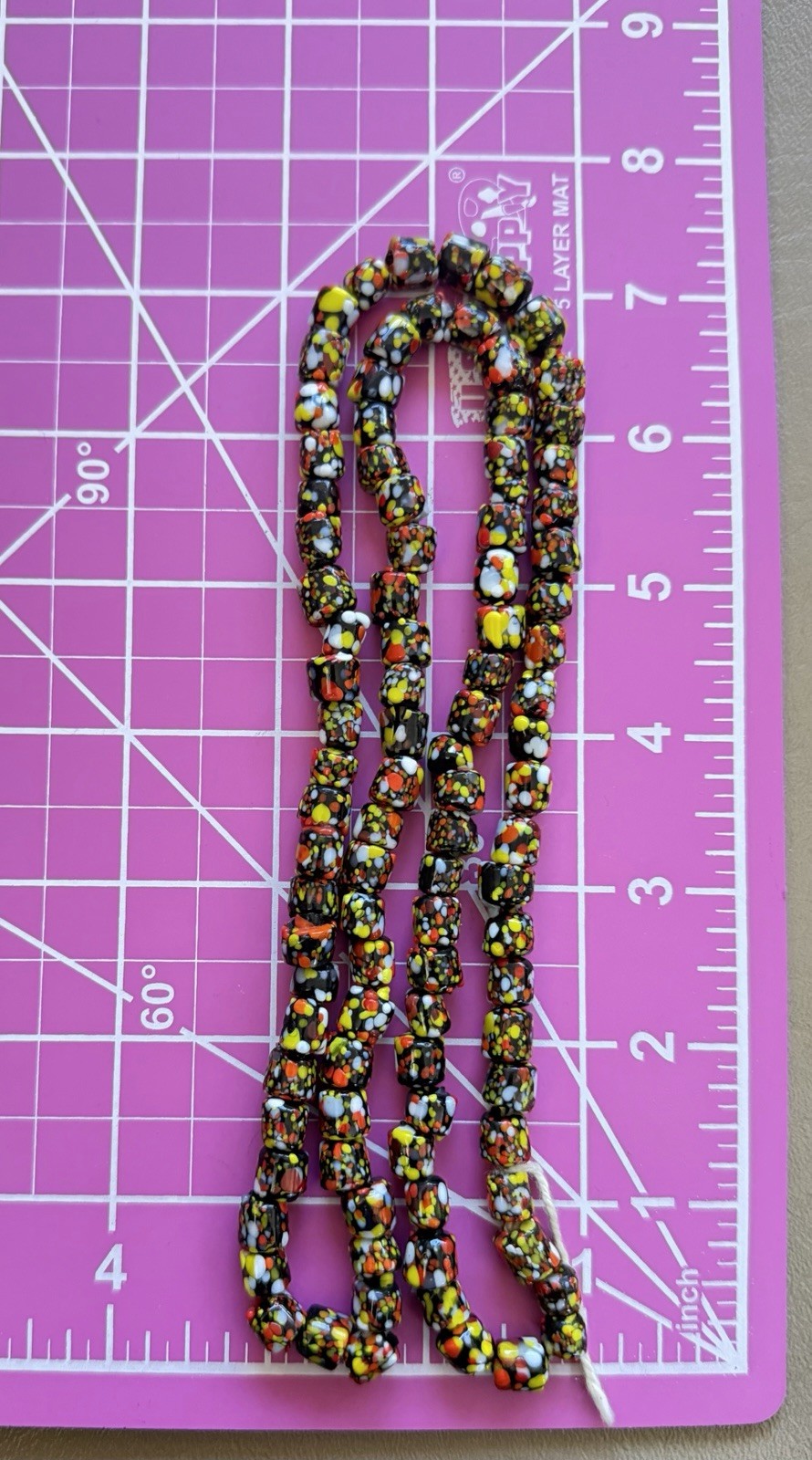 30in Vintage Venetian ? Millefiori African Trade Bead Colorful Strand Necklace