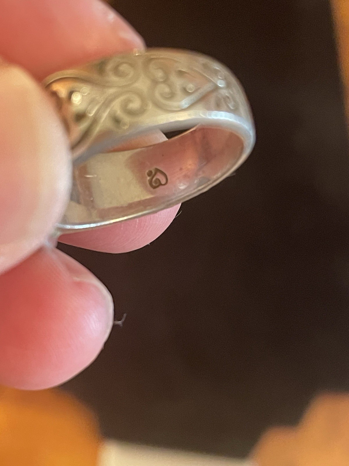 Vintage Sterling Silver Yellow Stone Ring. Size 6. Signed. Stamped