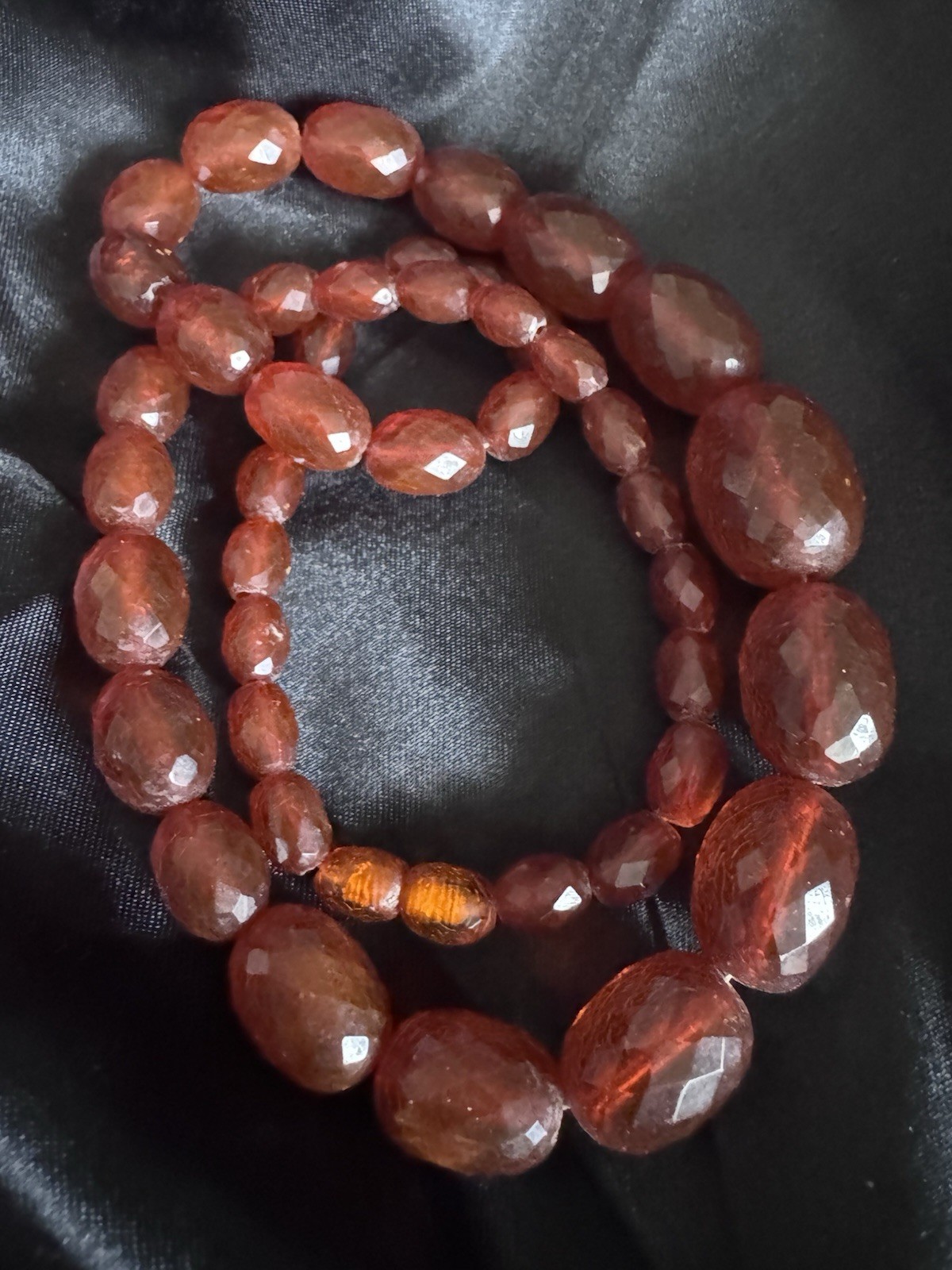 Vintage Faceted Baltic Amber Necklace Dark Honey 25 In