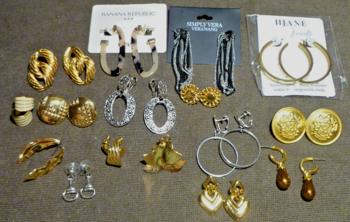 Unique Variety 16 Pair LOT All BRAND DESIGNER PIERCED EARRINGS