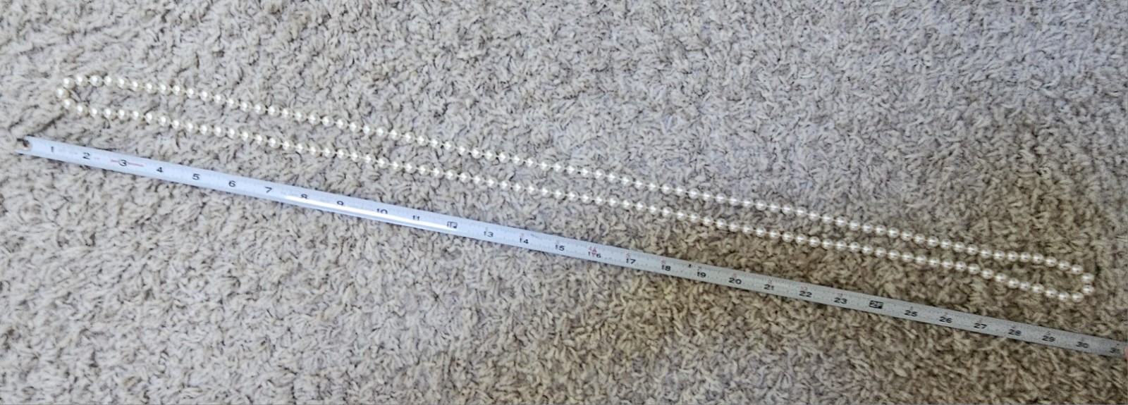 Vintage Single Strand Faux Pearls Opera Length 58″ Necklace