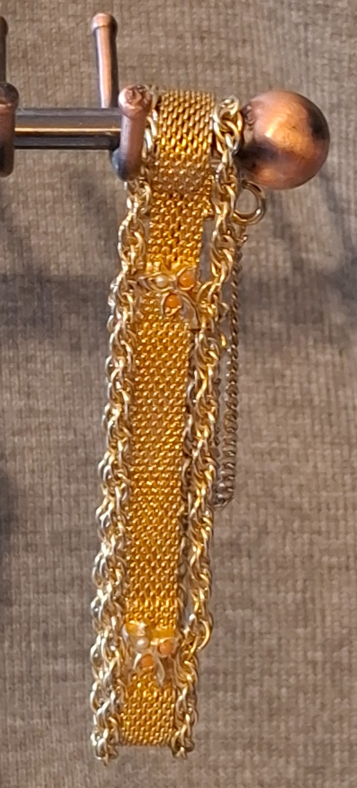 Vintage MCM Jewelry Goldette Gold Tone Mesh & Chain Bracelet – slight damage
