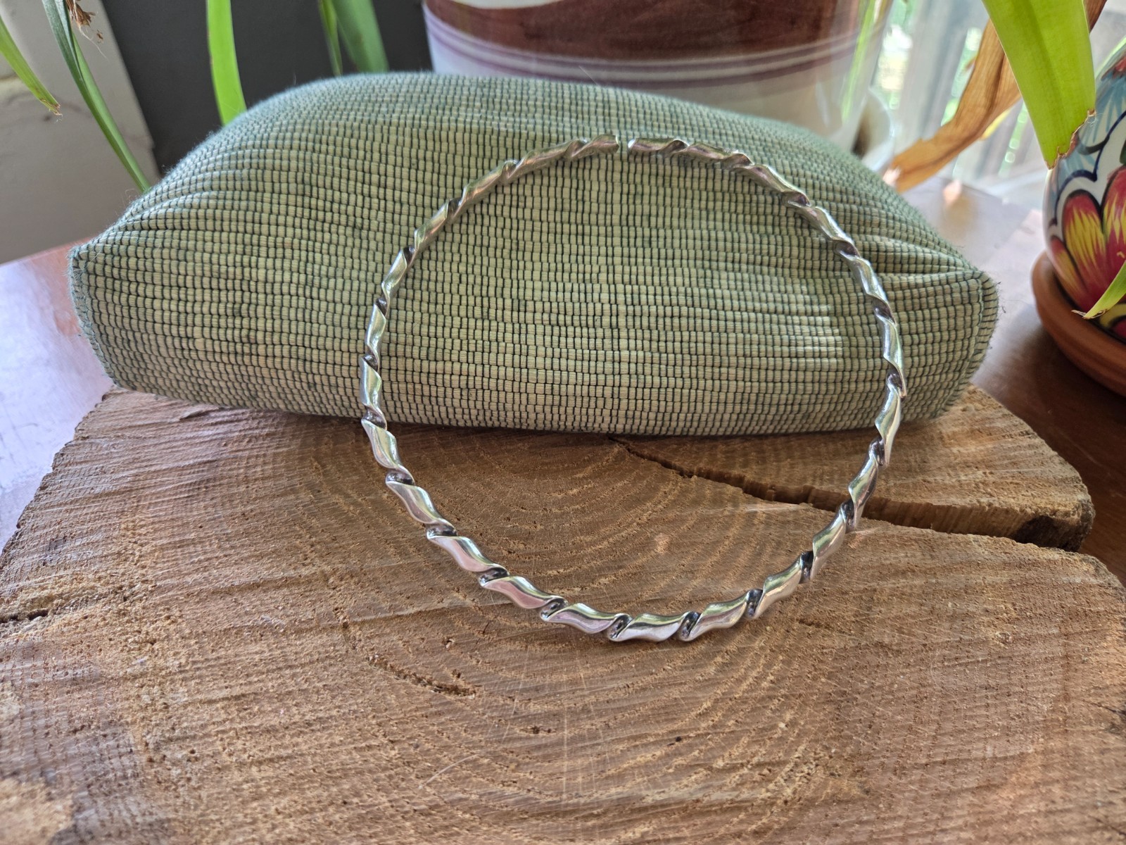 VTG Mexico 925 SS Collar Cuff Twist Necklace