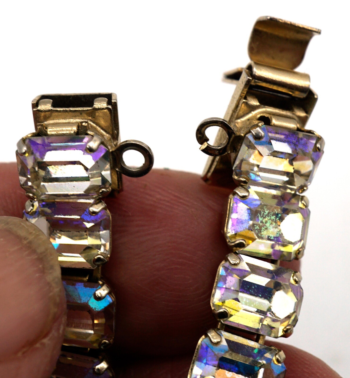 Aurora Borealis Crystal Bead Necklace and Bracelet Set