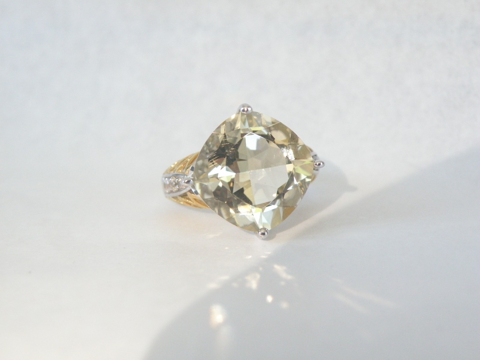 Vintage Sterling Silver 925 Large Natural Yellow Labradorite Ring Size 6