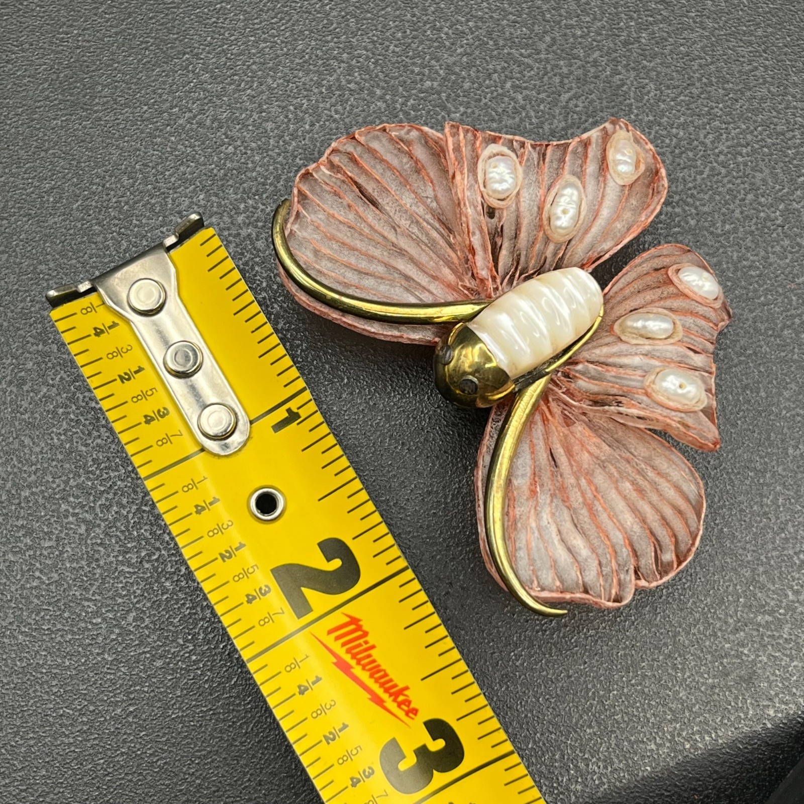 Fabrice Paris Large Butterfly Brooch – Acetate, MOP & Baroque Pearls