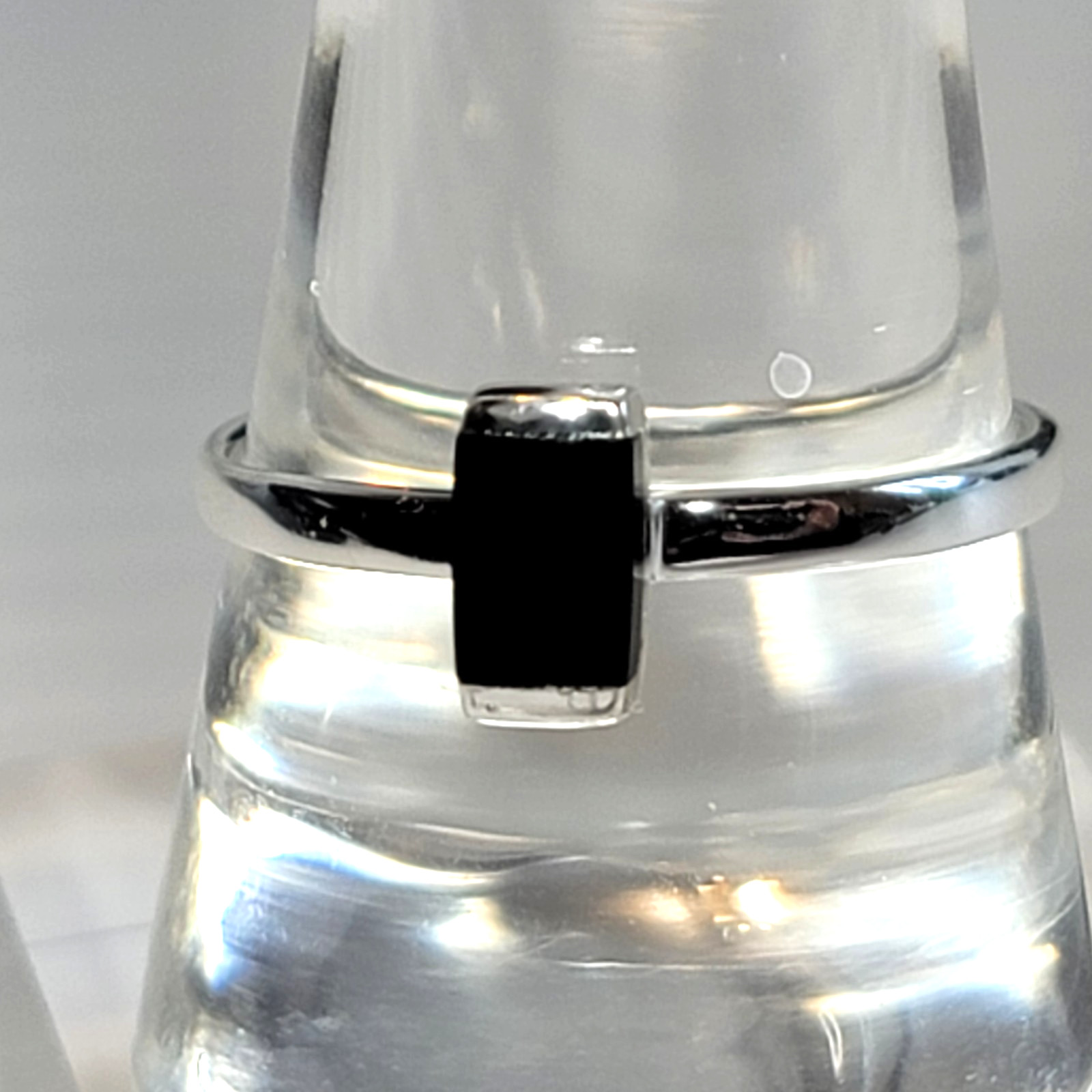 VTG Sterling Silver 925 Inlay Rings Set Of 4, Size 10, Stackable Onyx Aventurine