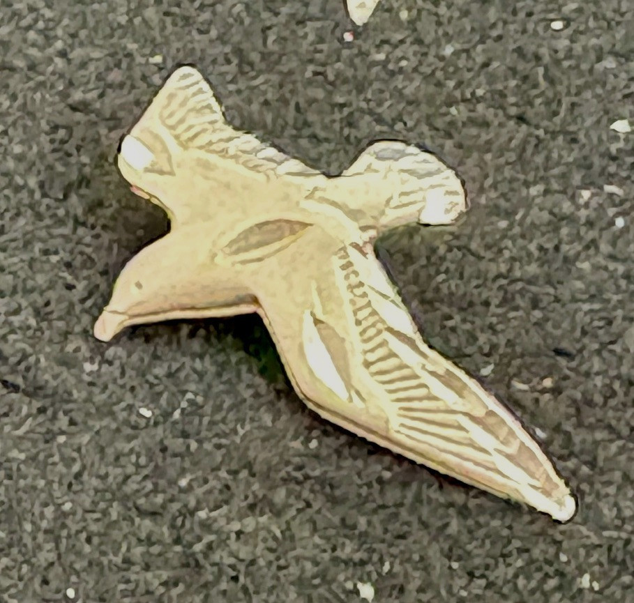 Sterling Silver Flying Bird Charm 1″ Vintage 1.1Grams Marked Sterling