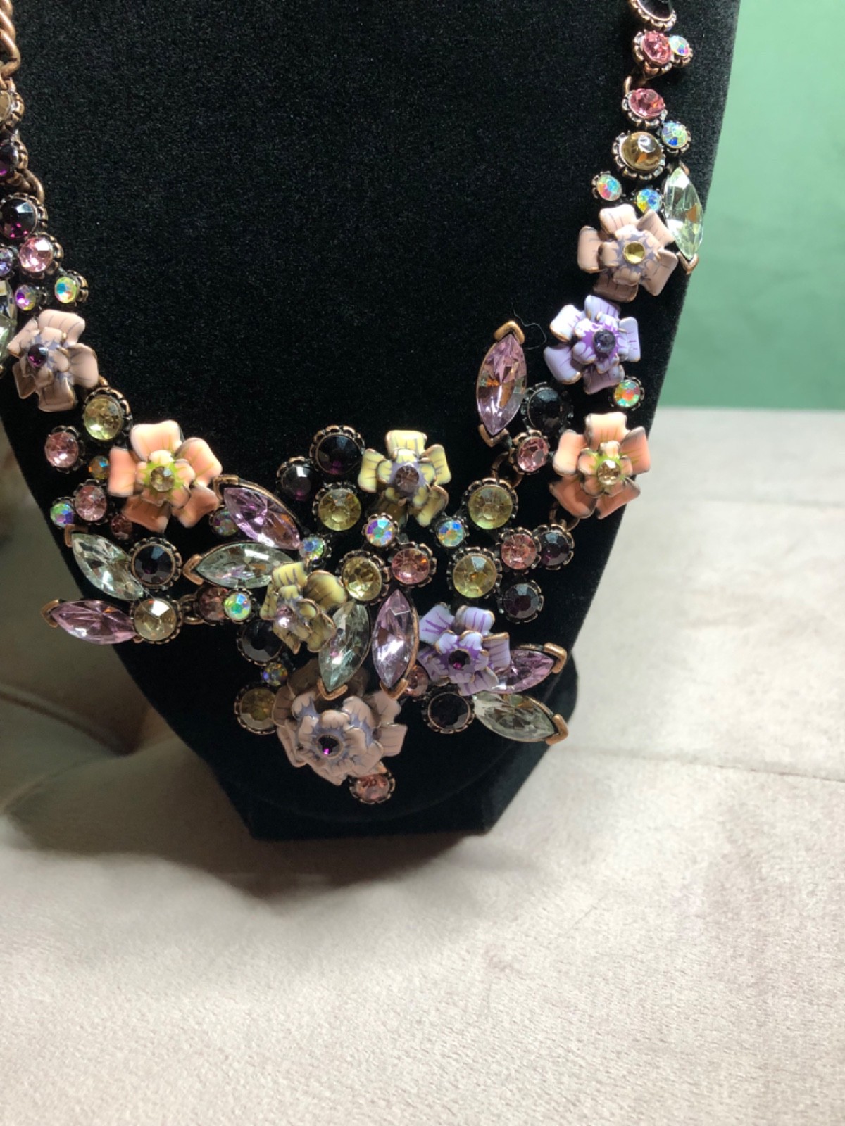 Joan Rivers XXV Classics Collection Necklace Earring Set Enamel Rhinestones