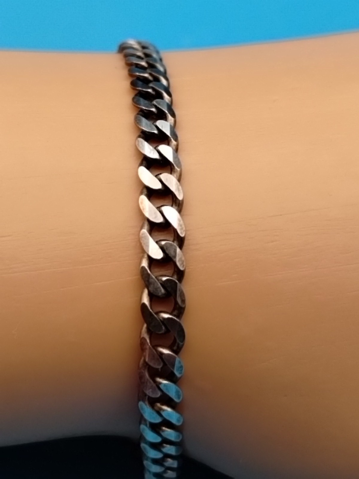 Sterling Silver 4mm 925 Cuban Chain 7.25 inch Bracelet 6.4g