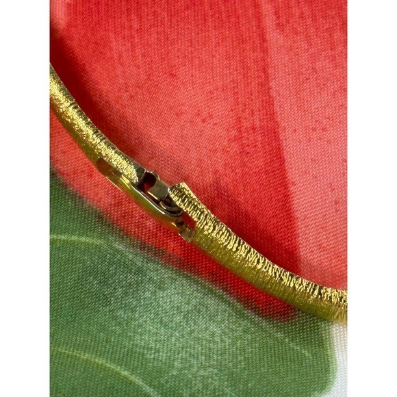 Vintage Two Tone Gold Silver Textured Drip Collar Choker Statement Necklace