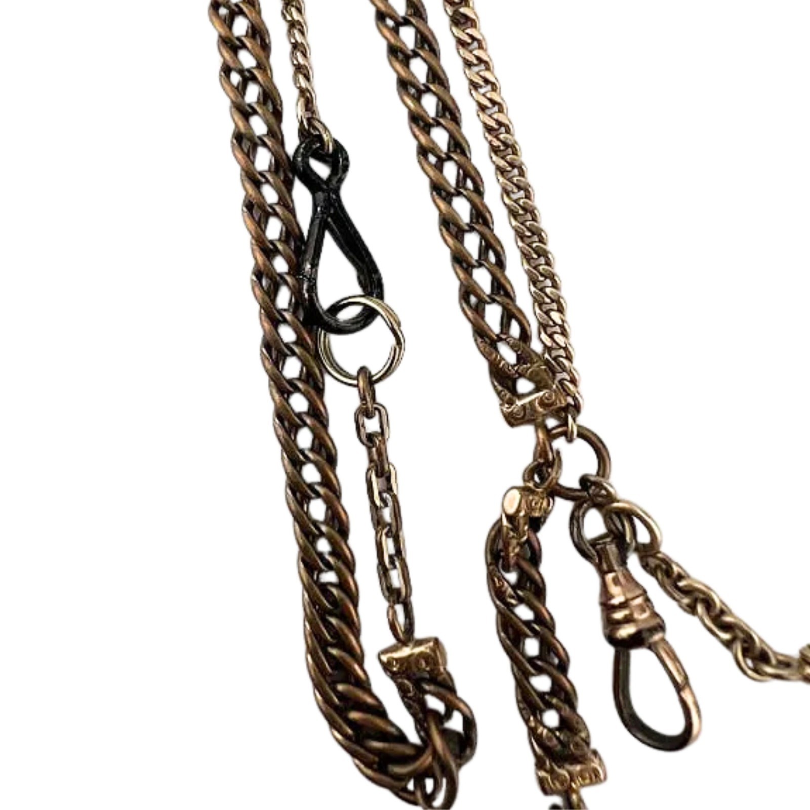 Vintage 19th C. Antique Gold Filled Watch Chain Necklace