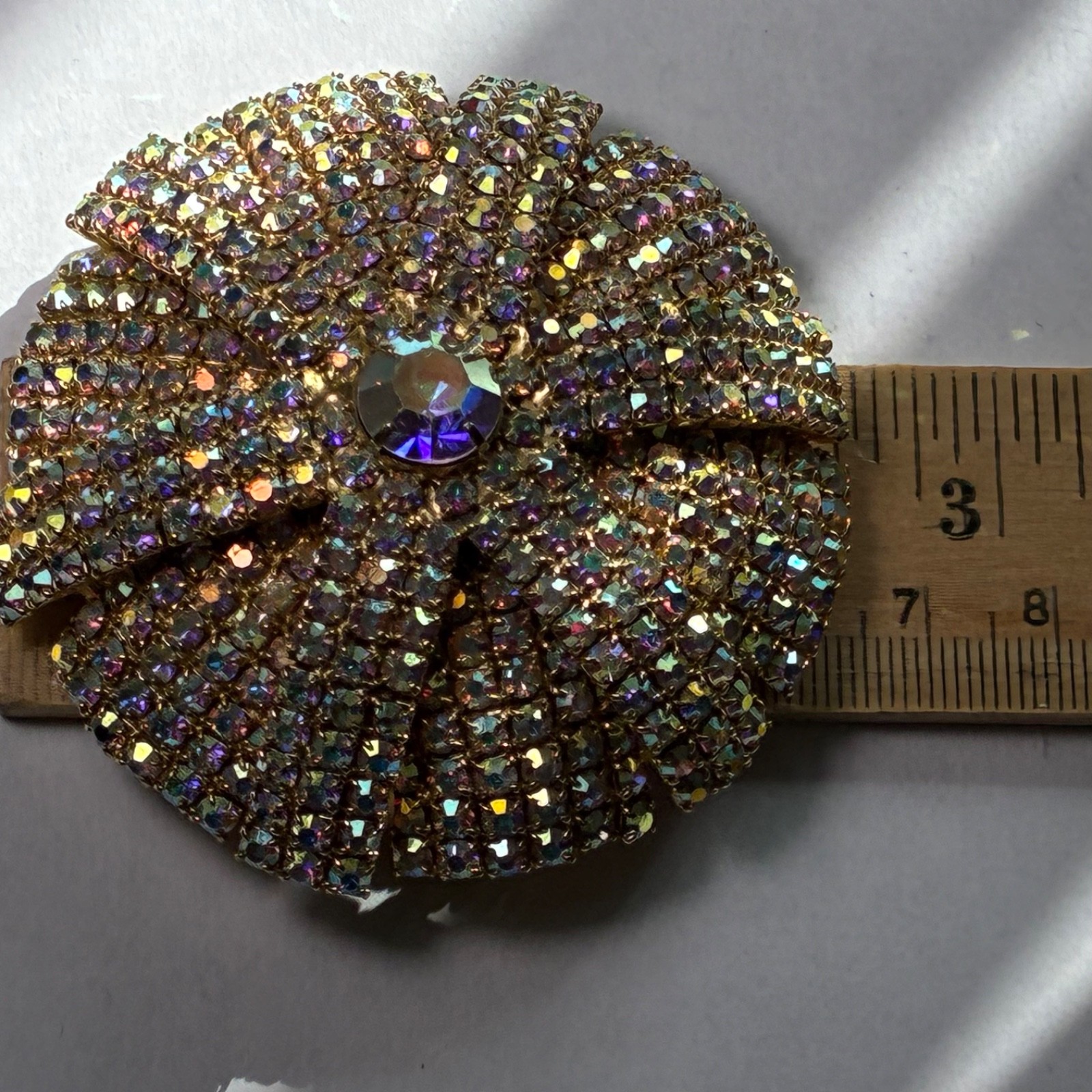 Vintage AB Crystal Brooch Pin Brooch