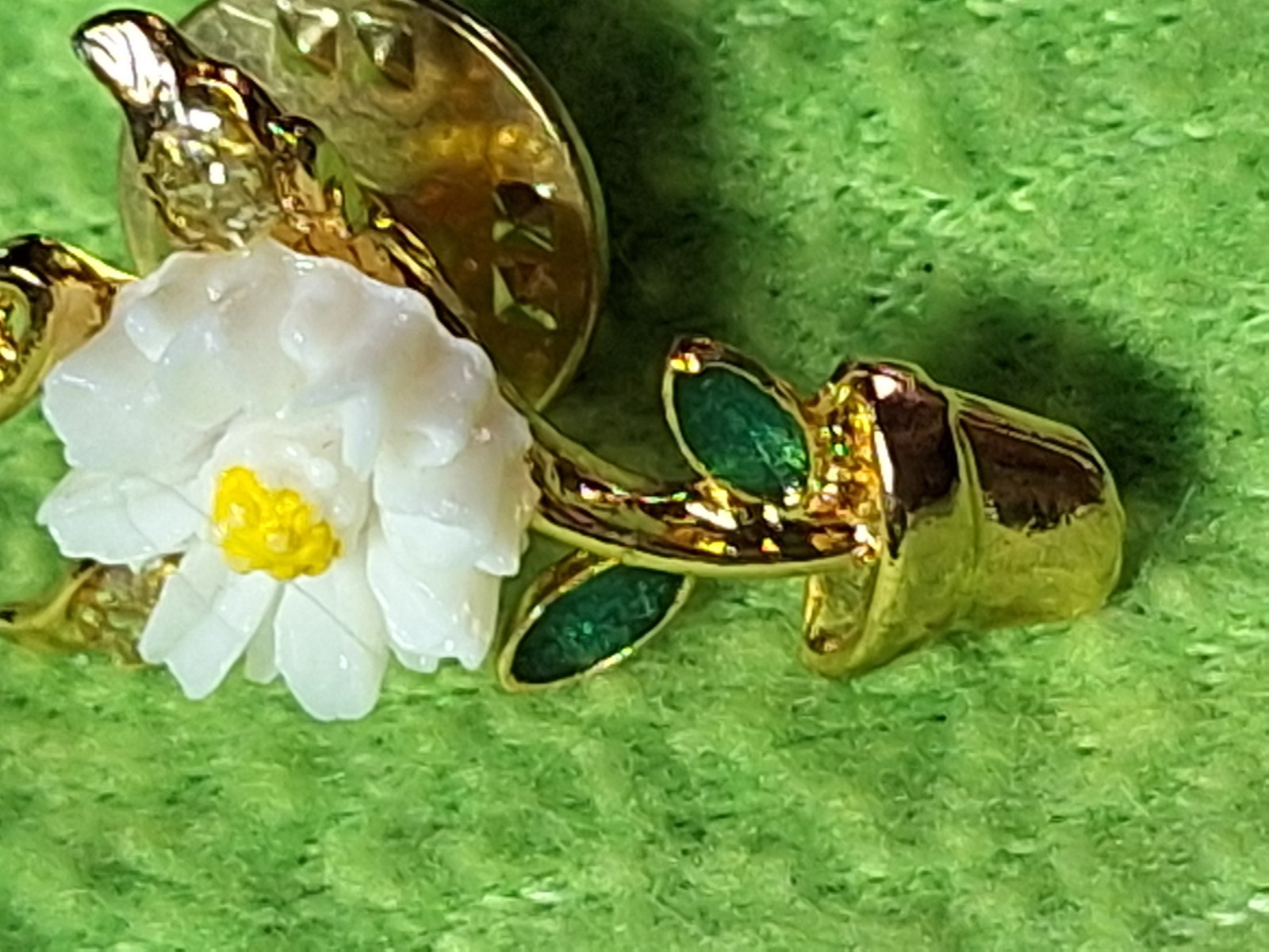 Vtg. Signed Sunflower Plant/Pot Pin~Enamel~Goldtone~Rare~1″~ #1866