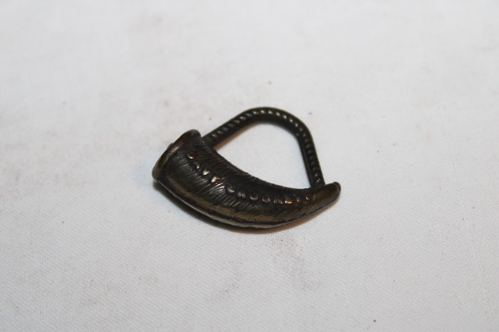 Vintage Davy Crockett Horn-Shaped Silver Tone Classic Retro Charm Pendant
