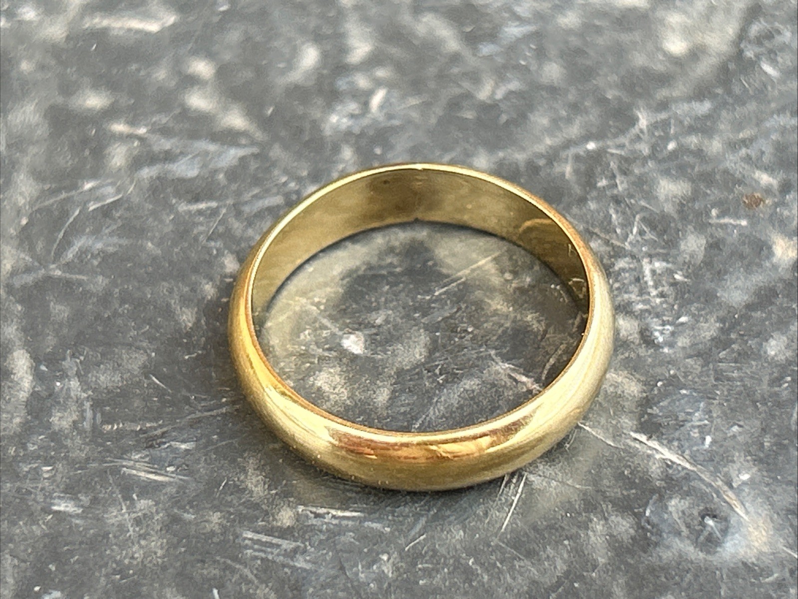 Signed ESPO 10k Gold Filled Ring Wedding Band Size 6 Vintage 4MM Wide Band