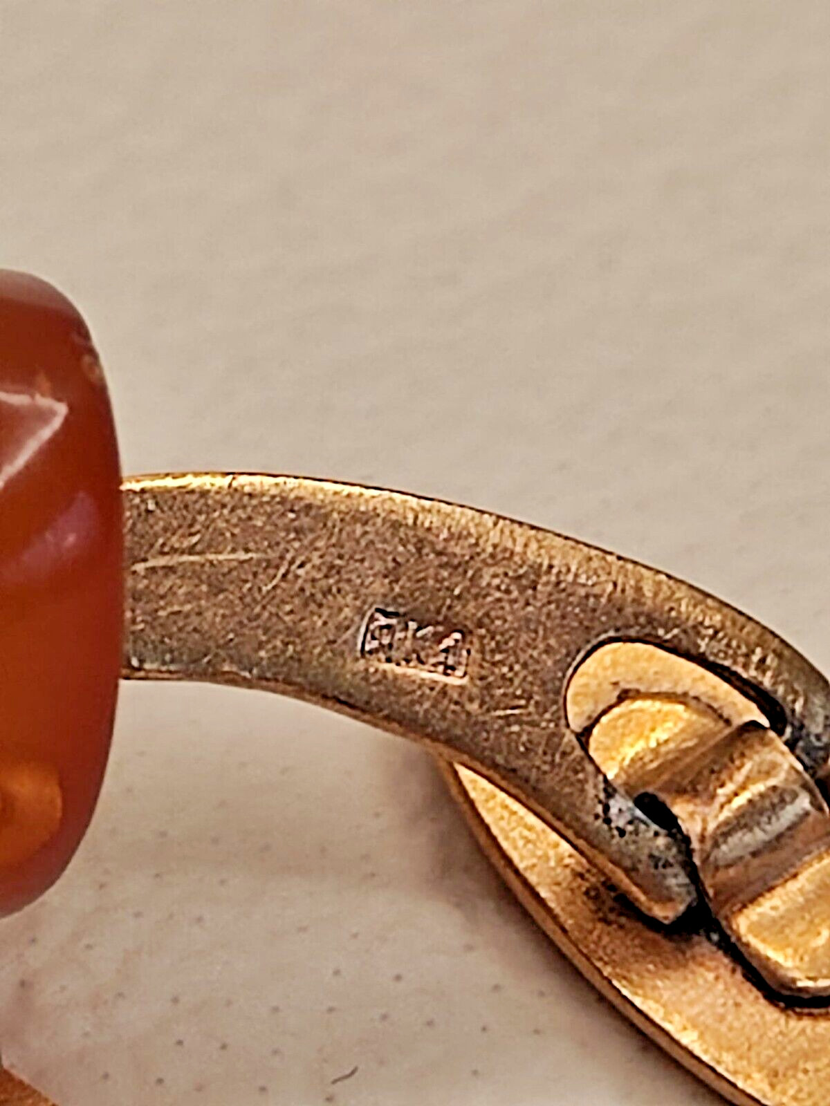 Gold plated cufflinks with amber USSR