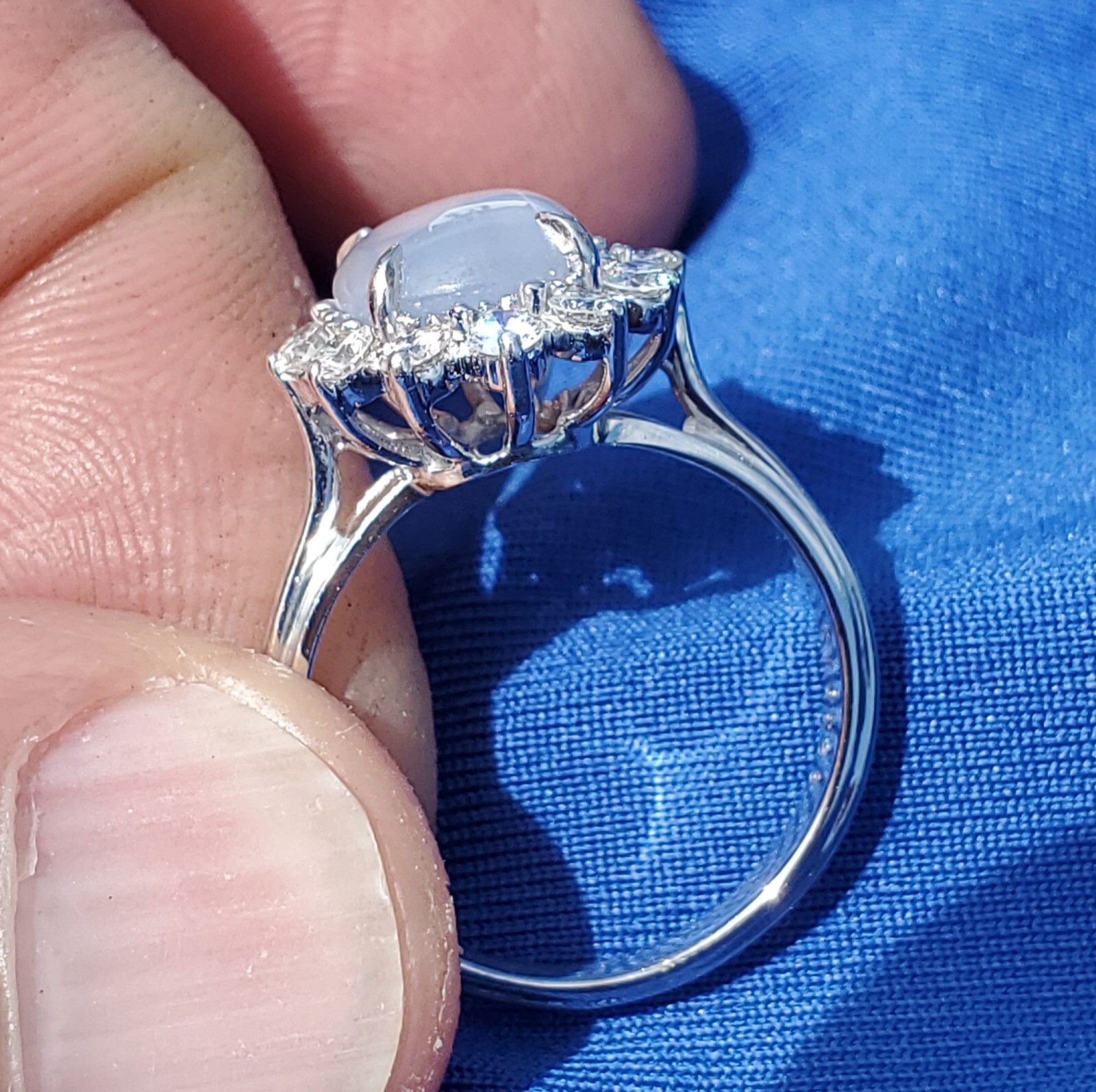 Original EARTH MINED STAR SAPPHIRE DIAMOND Deco Engagement Ring Diana Solitaire