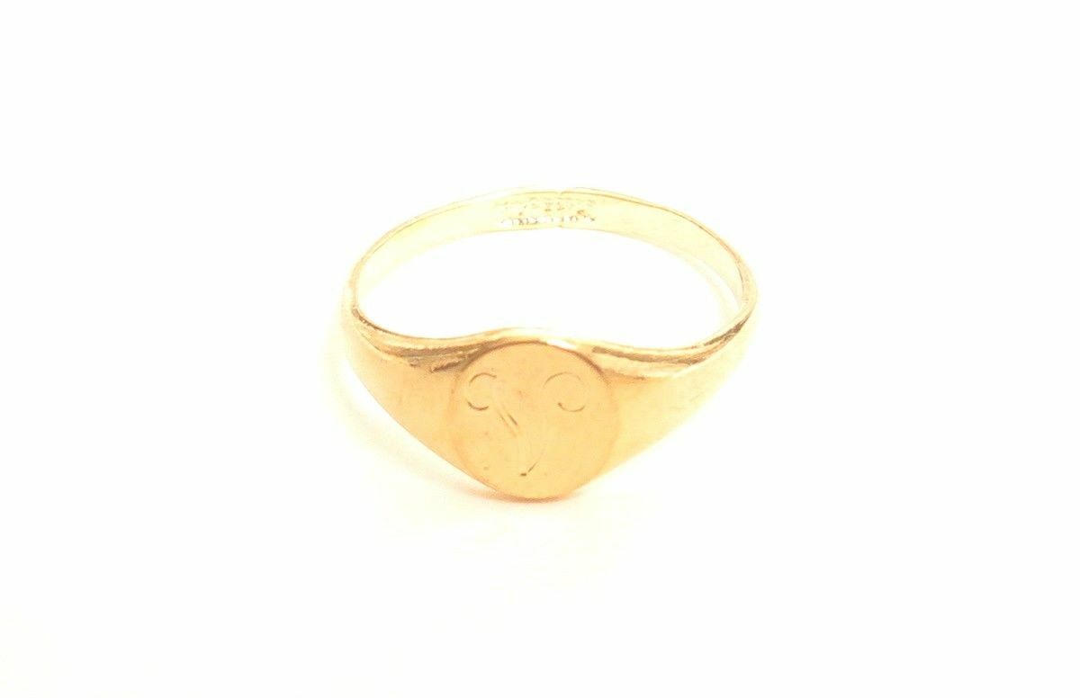 Vintage 18K HGE ESPO Esposito Gold Plated Monogram Assorted Signet Rings A806