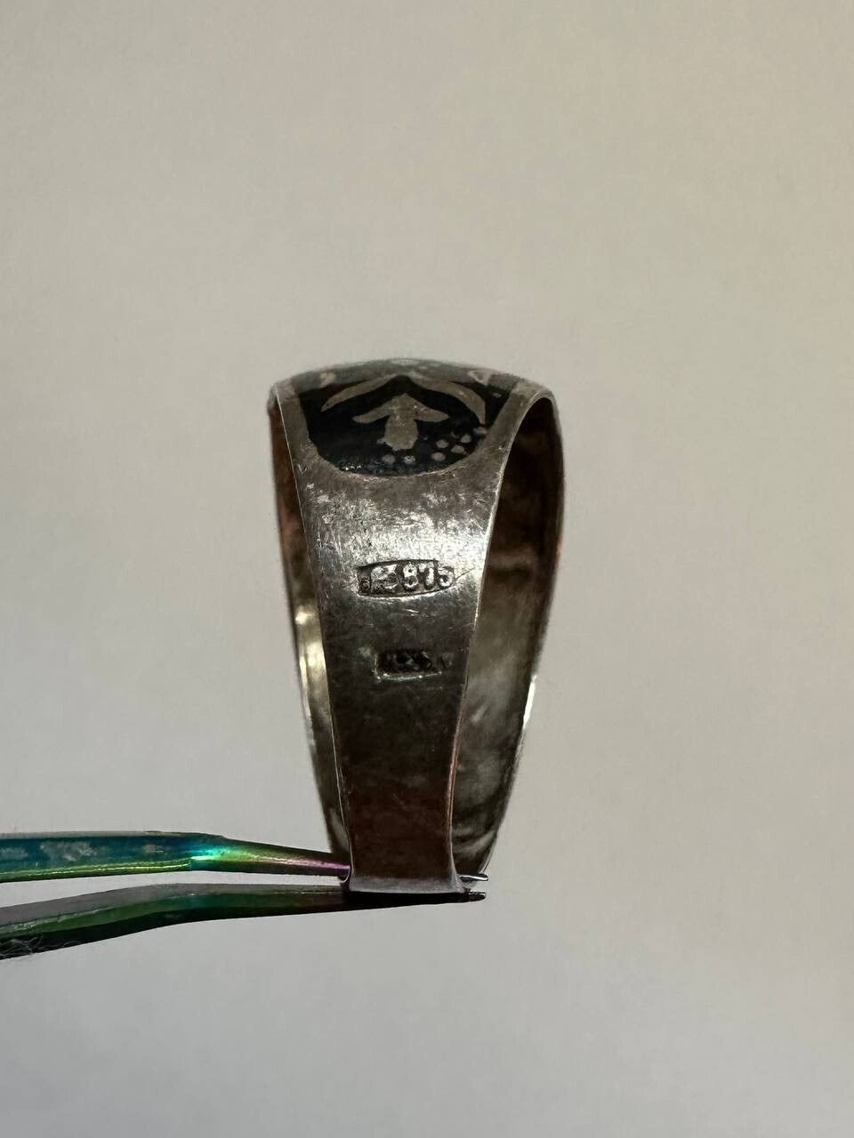 Vintage Soviet Silver Ring Kubachi Antique USSR 875 standard Size 18.5 (8.5)