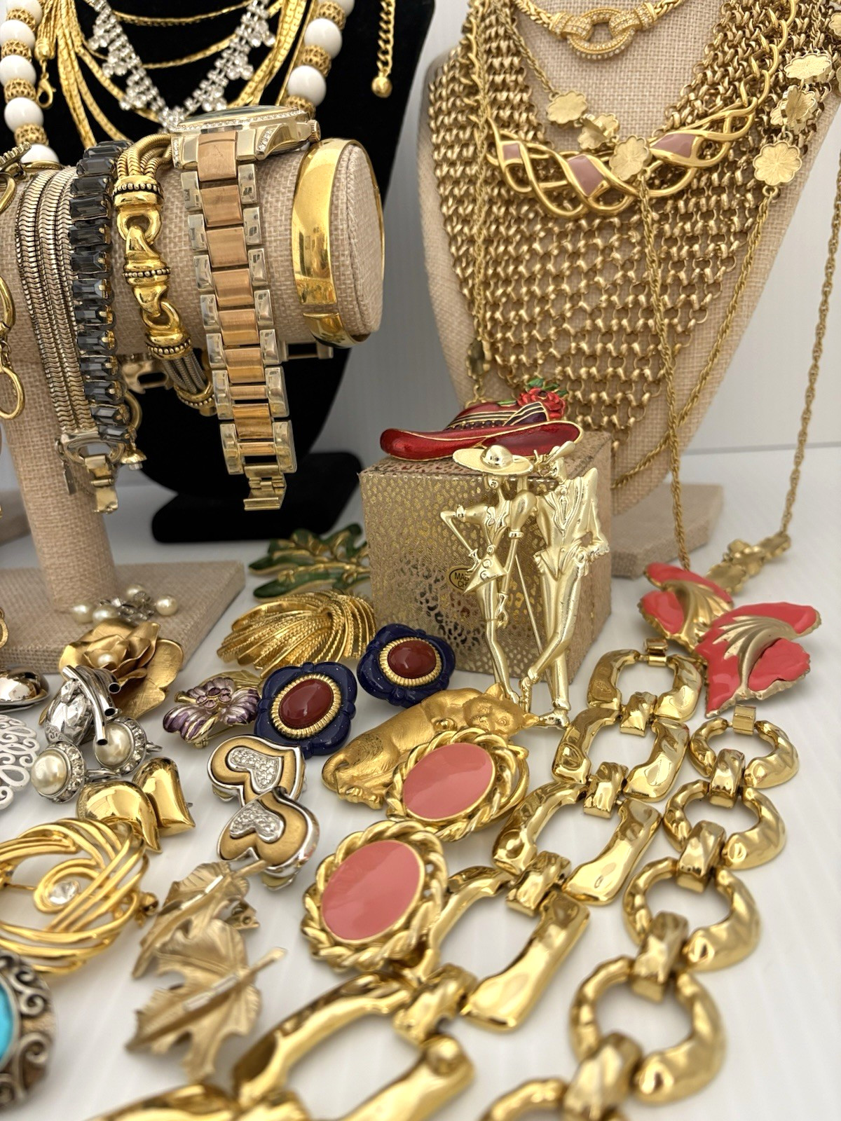 Vintage To Mod Jewelry Lot 81 Pieces Bold Signed Unsigned Designer Mixed Lot