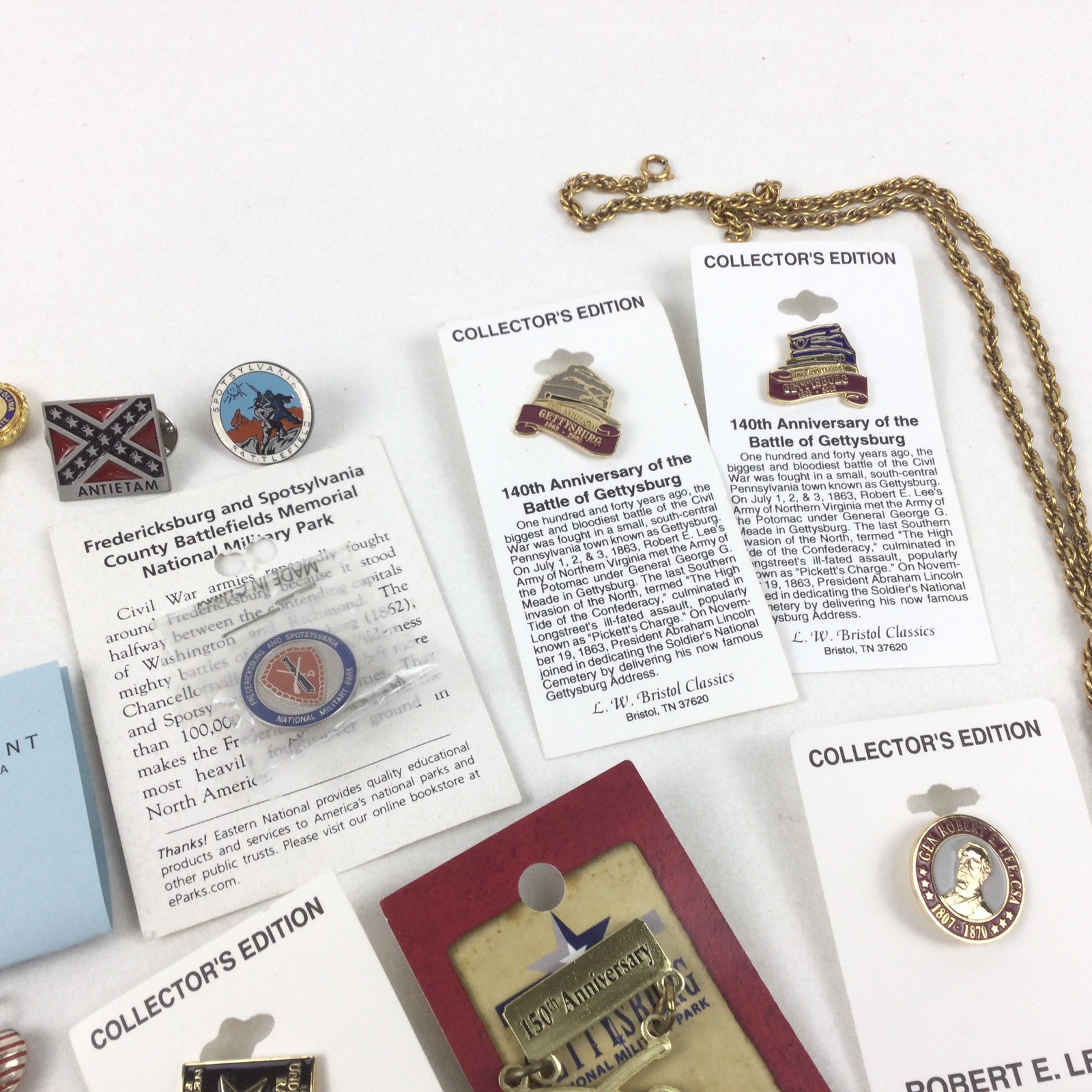 Estate Lot Civil War Gettysburg Lee Sumter Enamel Pin Jewelry Lot 31pc Military