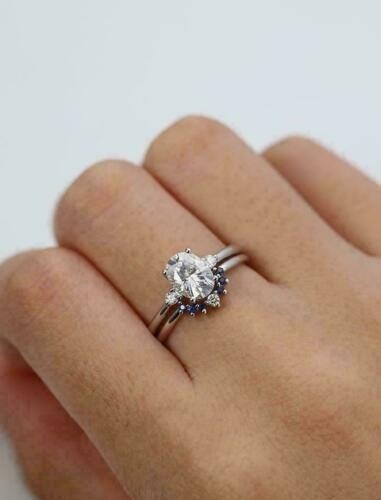 3.10Ct Lab-Created Diamond Vintage Style Engagement Ring Set 925 Sterling Silver
