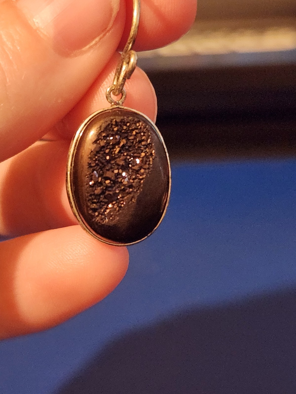 Sterling Silver Sparkling Black Stone Dangle Earrings