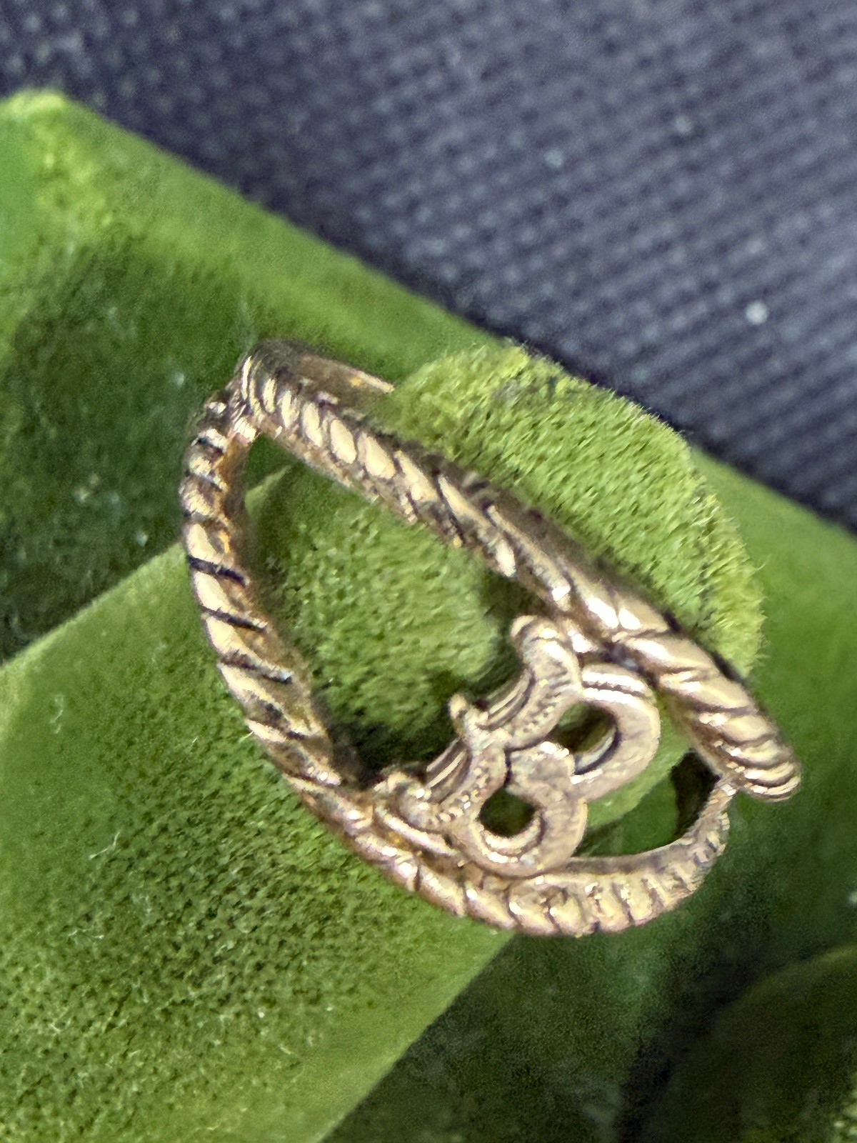 Vintage Gold Plated Monogram Signet “B” Ring Size 6 New Old Stock!