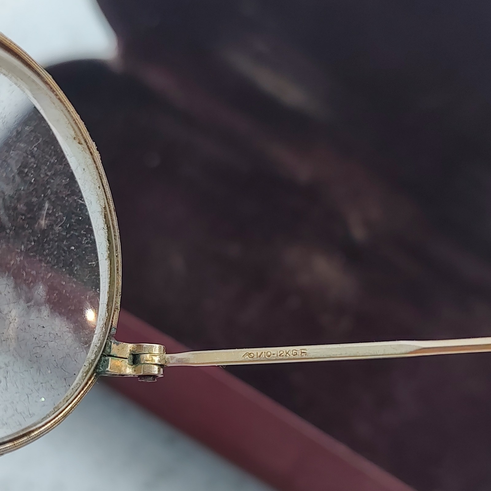 Vintage 1920s Round Gold Full-Rim Eyeglasses Frames 10mm Bridge 10-12KGF