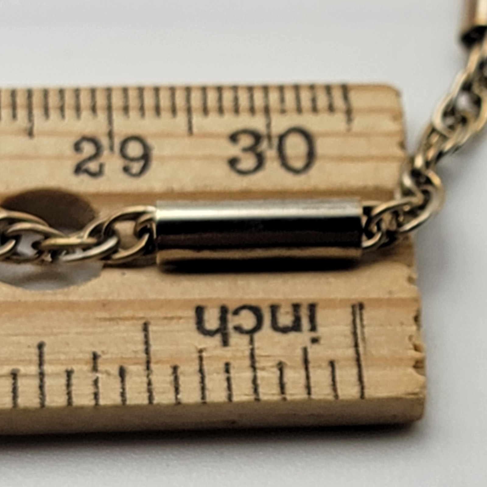 Vintage Silver Tone Bar Link Chain Necklace 36″ Spring Ring Clasp