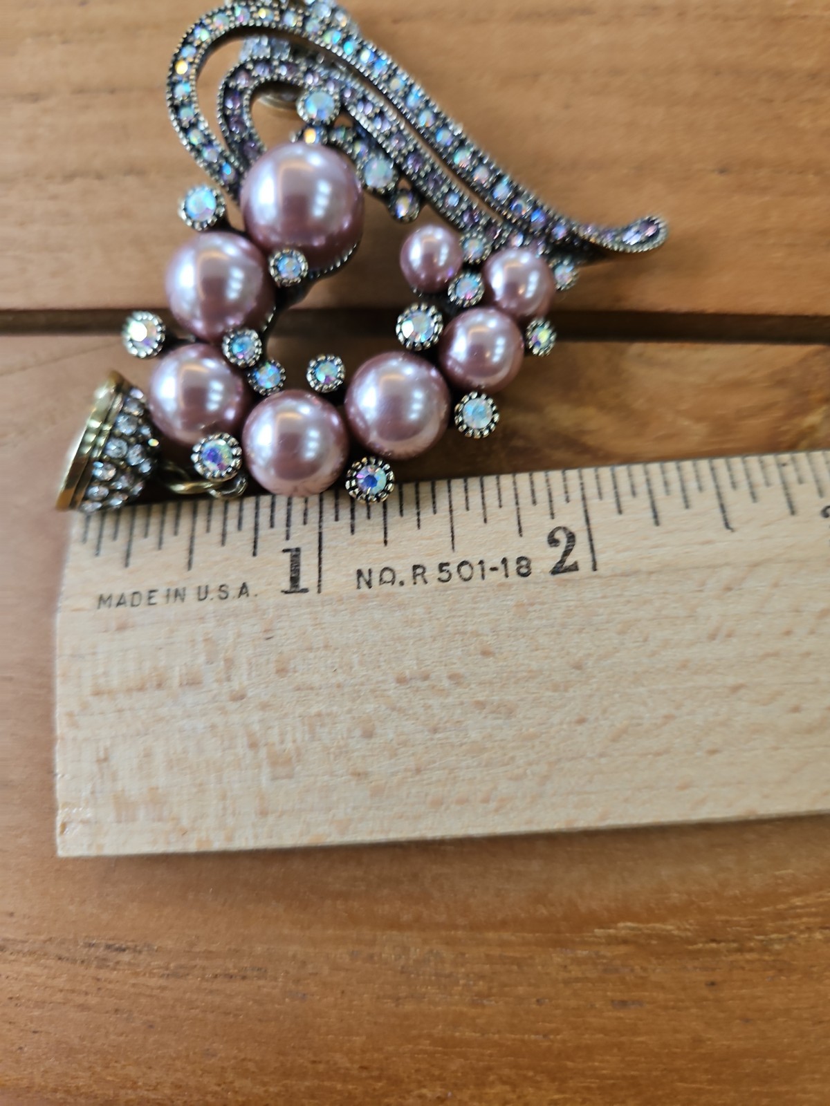 Heidi Daus Pink Pearl & Crystal MAGNETIC pendant From the Snap Apart Collection