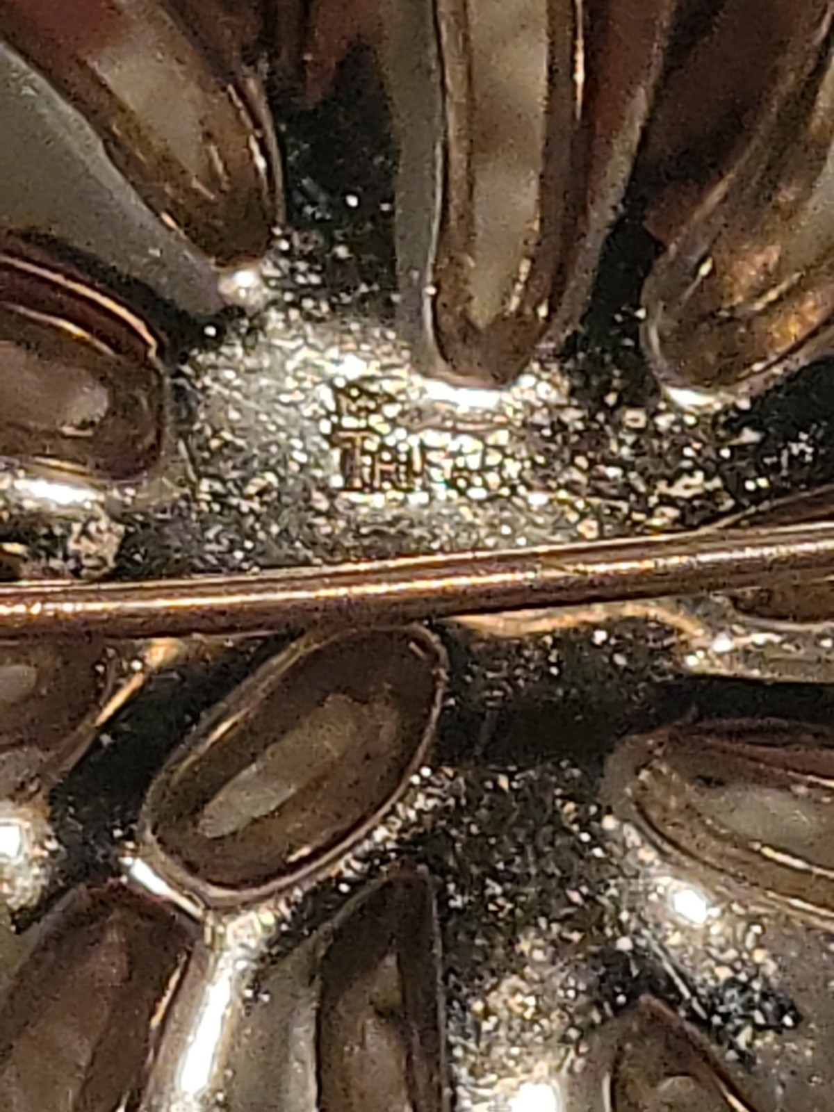 Vintage Signed Crown Trifari Silver Tone Pin Brooch