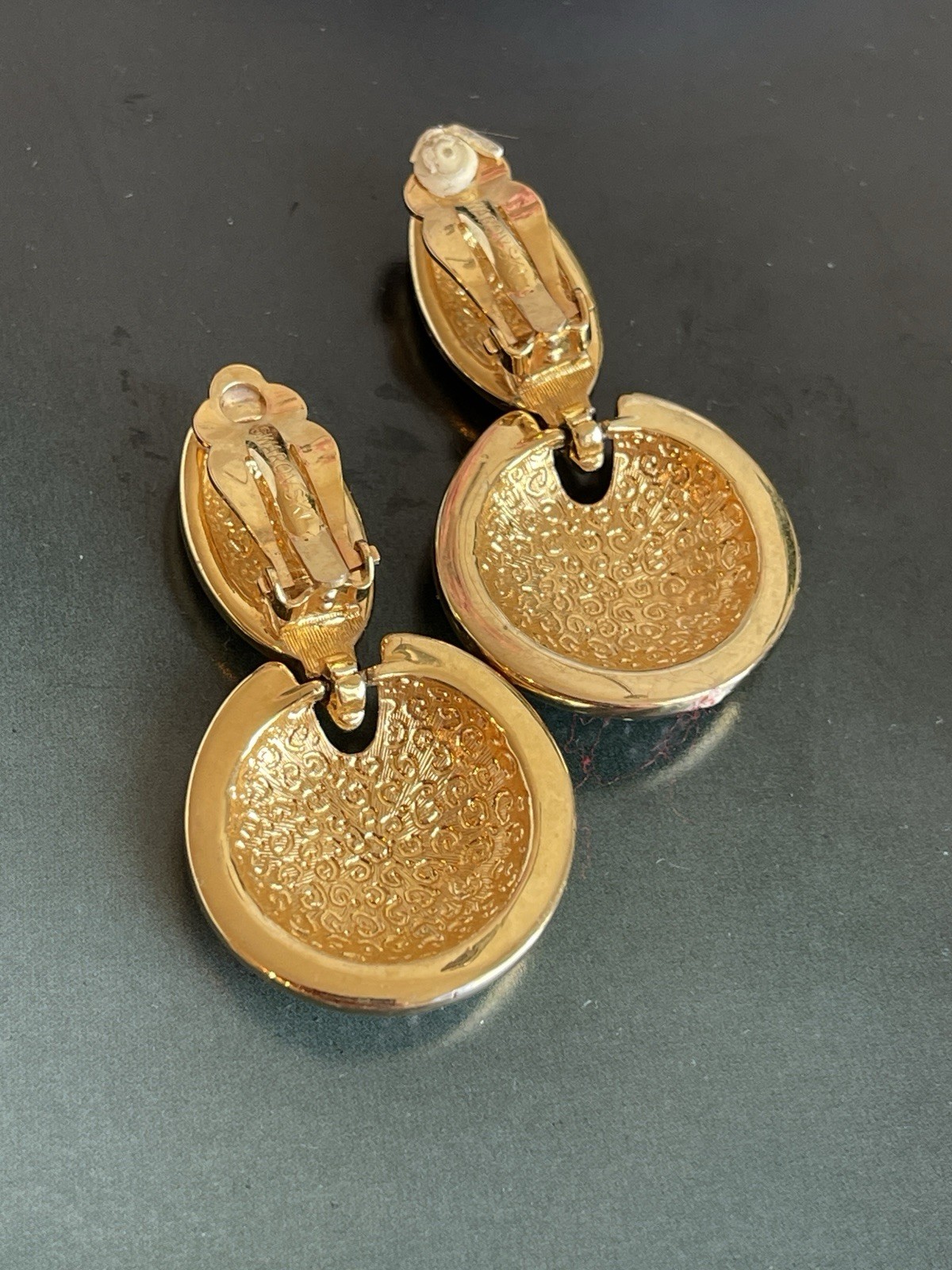 Vintage Signed Swarovski Clip- On Earrings