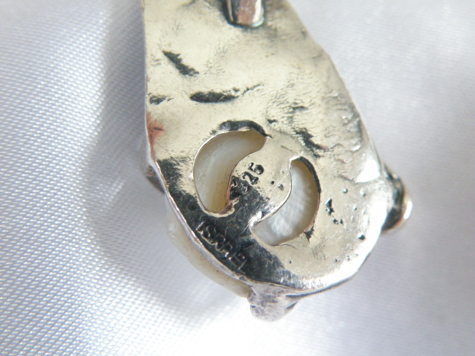Brutalist Sterling Silver 925 Baroque Pearl Modernist Pendant Necklace