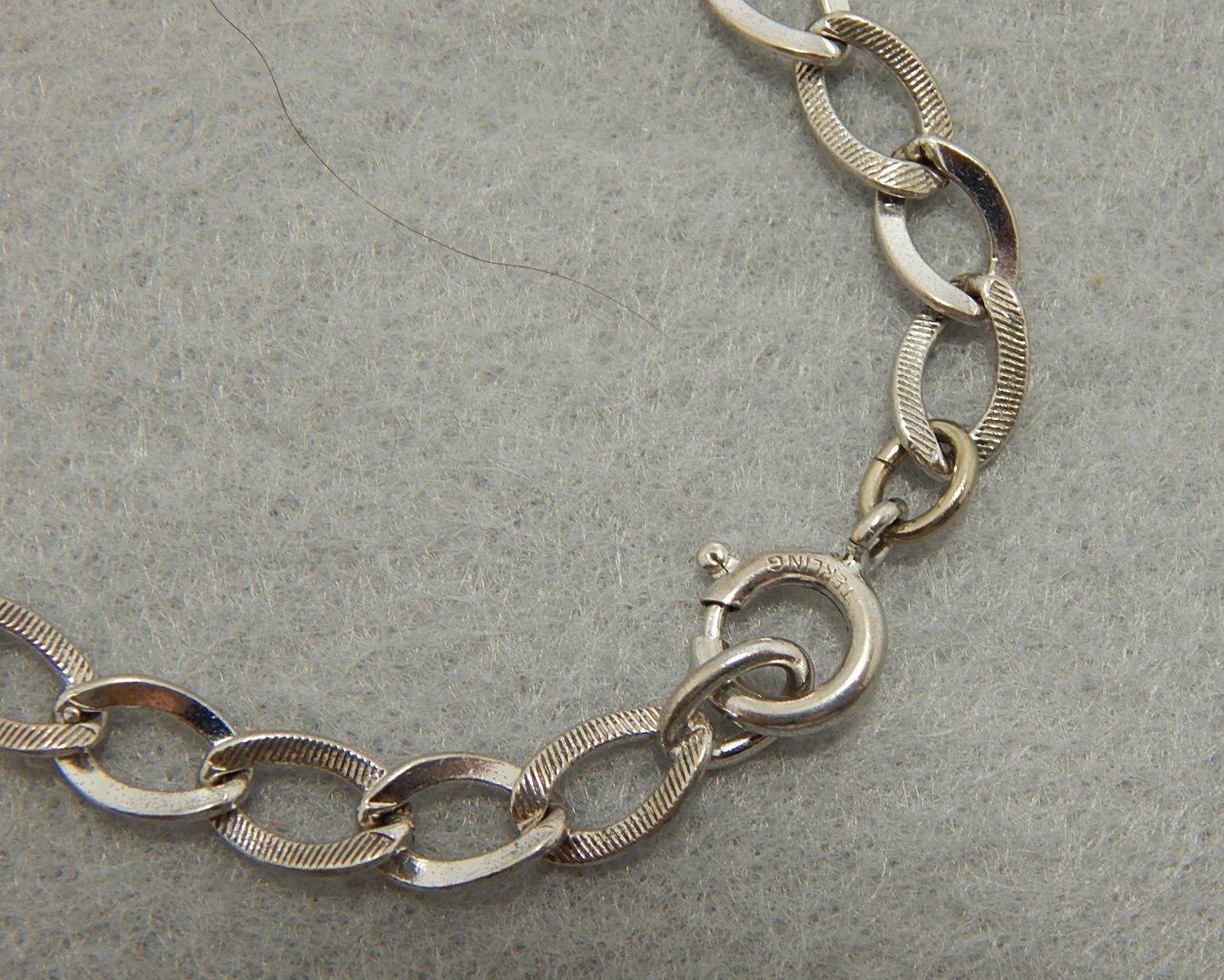 Vintage Sterling Link Bracelet 7.25″ Long 6.4mm wide